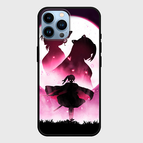 Чехол iPhone 14 Pro Max Столп Бабочки / 3D-Черный – фото 1