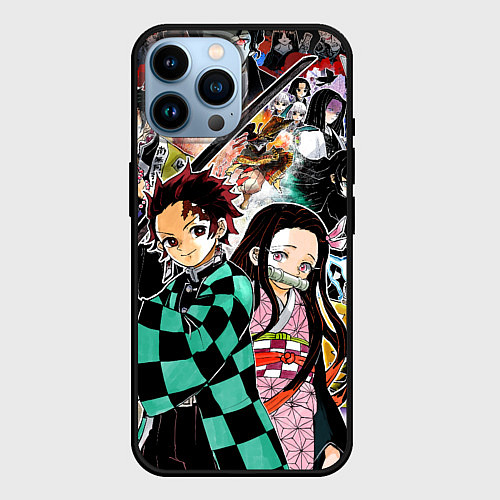 Чехол iPhone 14 Pro Max Клинок рассекающий демонов / 3D-Черный – фото 1