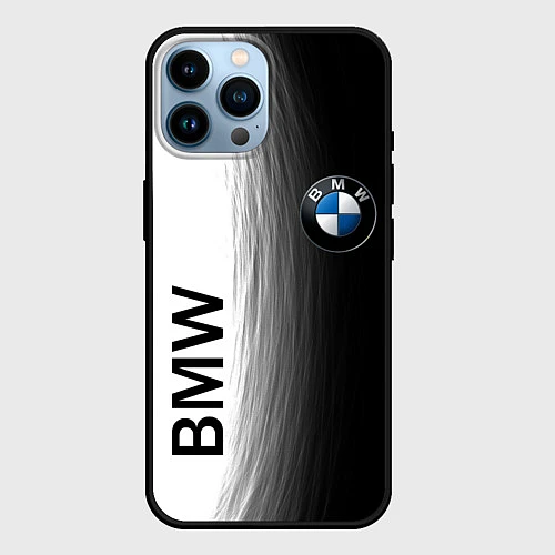 Чехол iPhone 14 Pro Max Black and White BMW / 3D-Черный – фото 1