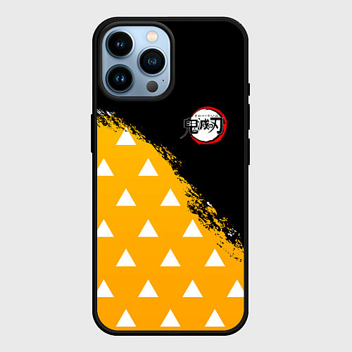 Чехол iPhone 14 Pro Max КОСТЮМ ЗЕНИЦУ ZENITSU KNY / 3D-Черный – фото 1