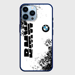 Чехол для iPhone 14 Pro Max BMW БМВ РАЗРЕЗАННОЕ ЛОГО, цвет: 3D-тёмно-синий