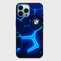 Чехол для iPhone 14 Pro Max BMW LOGO 3Д ПЛИТЫ ГЕОМЕТРИЯ, цвет: 3D-черный