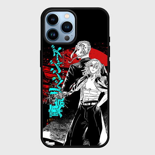 Чехол iPhone 14 Pro Max МАЙКИ ТОЙКИЙСКИЕ МСТИТЕЛИ НЕОН ЛОГО / 3D-Черный – фото 1