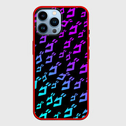 Чехол для iPhone 14 Pro Max JOJOS BIZARRE ADVENTURE NEON PATTERN НЕОН УЗОР, цвет: 3D-красный