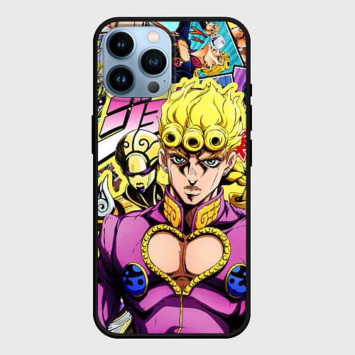 Чехол iPhone 14 Pro Max JoJos Bizarre Adventure - Джорно Джованна / 3D-Черный – фото 1