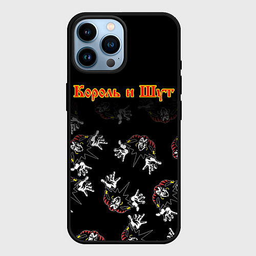 Чехол iPhone 14 Pro Max КОРОЛЬ И ШУТ ЛОГО ГОРШОК / 3D-Черный – фото 1