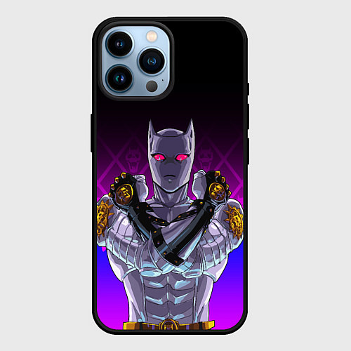 Чехол iPhone 14 Pro Max JOJO KILLER QUEEN КОРОЛЕВА УБИЙЦА FIRE STYLE / 3D-Черный – фото 1