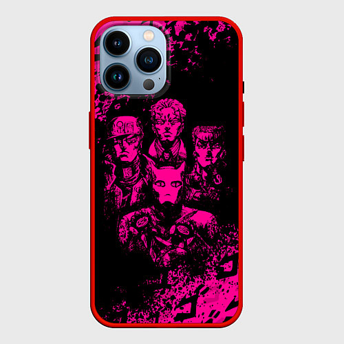 Чехол iPhone 14 Pro Max JOJO BIZARRE ADVENTURE ПЕРСОНАЖИ / 3D-Красный – фото 1