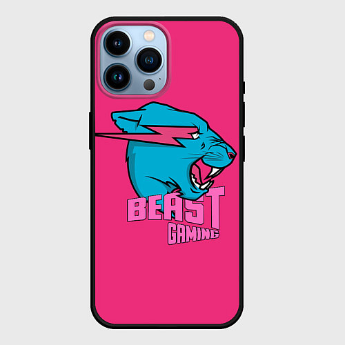 Чехол iPhone 14 Pro Max Mr Beast Gaming Full Print Pink edition / 3D-Черный – фото 1