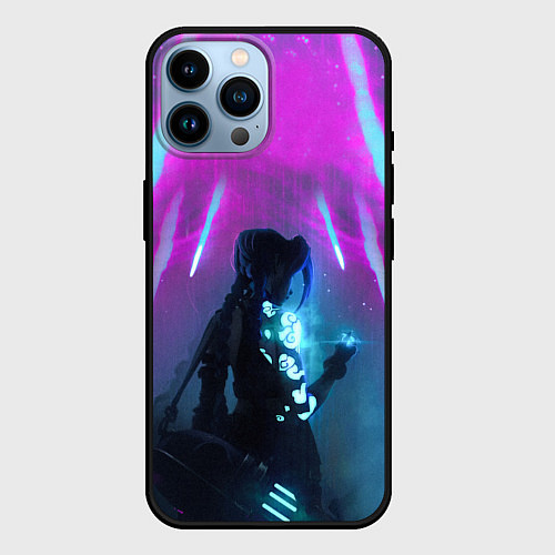 Чехол iPhone 14 Pro Max LEAGUE OF LEGENDS, ДЖИНКС / 3D-Черный – фото 1