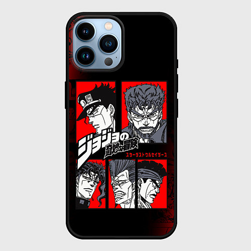 Чехол iPhone 14 Pro Max JOJO BIZARRE ADVENTURE ДЖОДЖО АРТ / 3D-Черный – фото 1