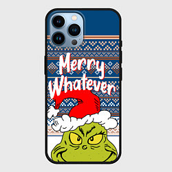 Чехол для iPhone 14 Pro Max MERRY WHATEVER GRINCH, цвет: 3D-черный