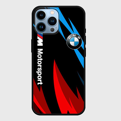 Чехол iPhone 14 Pro Max BMW Логотип Узор / 3D-Черный – фото 1