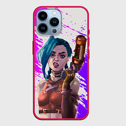 Чехол для iPhone 14 Pro Max ДЕРЗКАЯ ДЖИНКС Arcane League Of Legends, цвет: 3D-малиновый