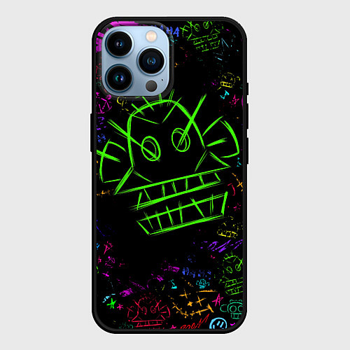 Чехол iPhone 14 Pro Max League Of Legends неон - Arcane / 3D-Черный – фото 1