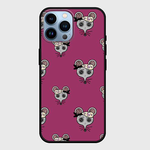 Чехол iPhone 14 Pro Max Ниндзя-мыши Клинок, рассекающий демонов Kimetsu no / 3D-Черный – фото 1