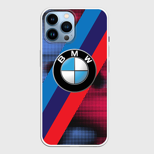 Чехол iPhone 14 Pro Max BMW Luxury / 3D-Белый – фото 1