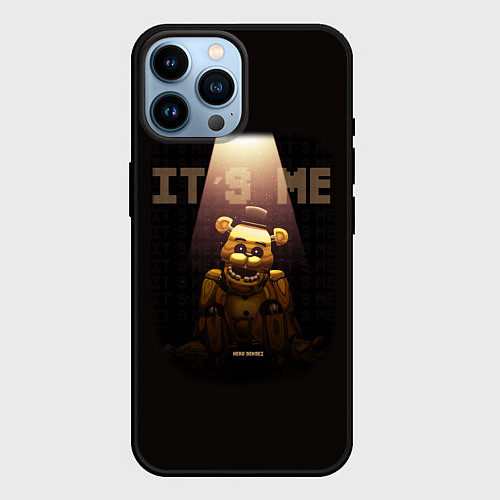 Чехол iPhone 14 Pro Max Five Nights at Freddys - мишка Фредди / 3D-Черный – фото 1