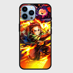 Чехол для iPhone 14 Pro Max Клинок, рассекающий демонов Demon Slayer, цвет: 3D-черный