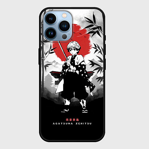 Чехол iPhone 14 Pro Max ЗЕНИЦУ КЛИНОК, РАССЕКАЮЩИЙ ДЕМОНОВ / 3D-Черный – фото 1