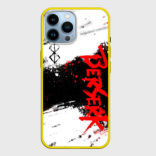 Чехол iPhone 14 Pro Max БЕРСЕРК : Спортивная форма - Клеймо жертвы / 3D-Желтый – фото 1