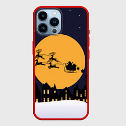 Чехол для iPhone 14 Pro Max Городской новгодний пейзаж, цвет: 3D-красный