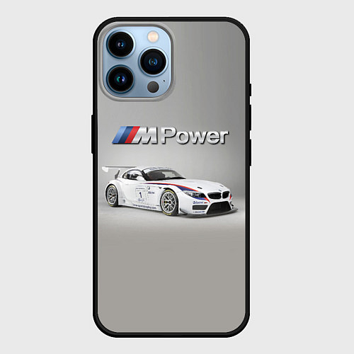 Чехол iPhone 14 Pro Max BMW Z4 GT3 - Motorsport - racing team / 3D-Черный – фото 1