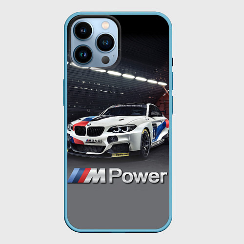 Чехол iPhone 14 Pro Max BMW M 240 i Racing - Motorsport - M Power / 3D-Голубой – фото 1