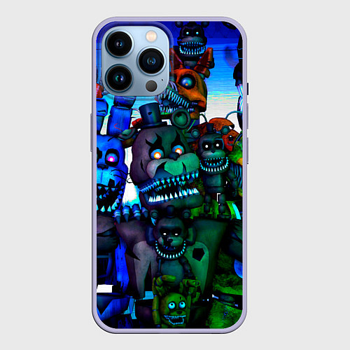 Чехол iPhone 14 Pro Max Five Nights at Freddys 4 / 3D-Светло-сиреневый – фото 1