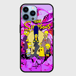 Чехол для iPhone 14 Pro Max The flighty Simpsons family, цвет: 3D-черный
