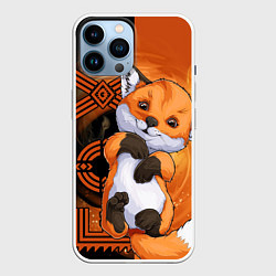 Чехол для iPhone 14 Pro Max Fox cub, цвет: 3D-белый
