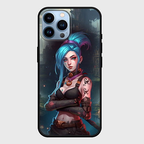 Чехол iPhone 14 Pro Max Jinx league of legends / 3D-Черный – фото 1