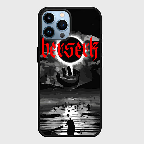 Чехол iPhone 14 Pro Max Берсерк и закат / 3D-Черный – фото 1