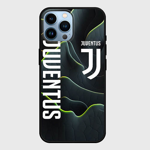 Чехол iPhone 14 Pro Max Juventus dark green logo / 3D-Черный – фото 1