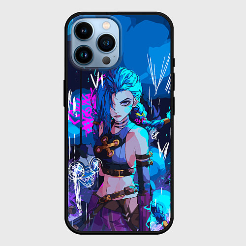Чехол iPhone 14 Pro Max Просто Джинкс - Лига легенд / 3D-Черный – фото 1