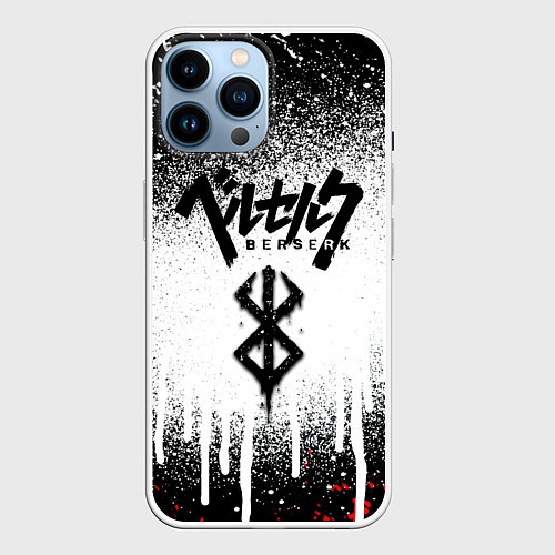 Чехол iPhone 14 Pro Max Berserk logo symbol / 3D-Белый – фото 1