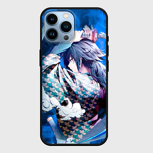 Чехол iPhone 14 Pro Max Гию Томиока из Клинка рассекающего демонов / 3D-Черный – фото 1