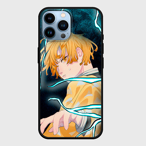 Чехол iPhone 14 Pro Max Зеницу Агацума из Клинка рассекающего демонов / 3D-Черный – фото 1