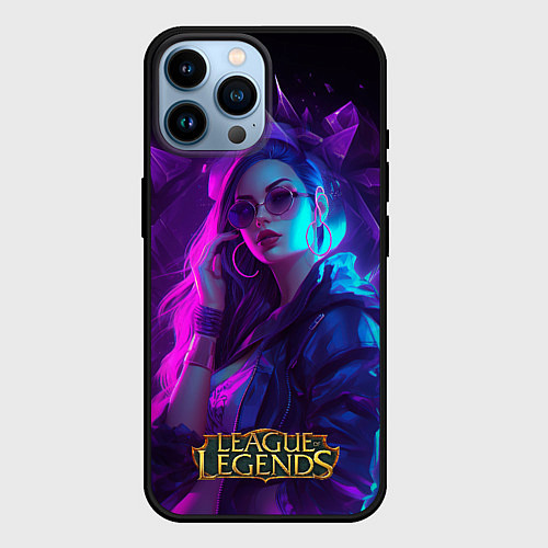 Чехол iPhone 14 Pro Max League of Legends Kaisa Kda style / 3D-Черный – фото 1