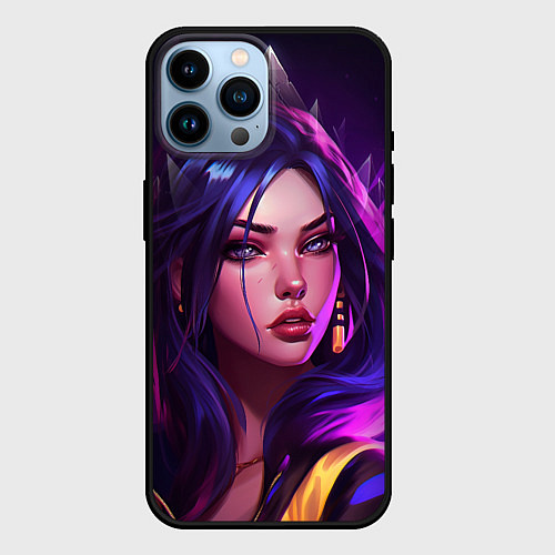 Чехол iPhone 14 Pro Max League of Legends Kaisa Kda style / 3D-Черный – фото 1