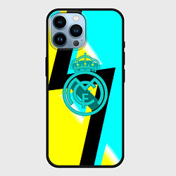 Чехол для iPhone 14 Pro Max Real madrid fc geometry, цвет: 3D-черный