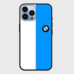Чехол для iPhone 14 Pro Max BMW sport blue white, цвет: 3D-черный