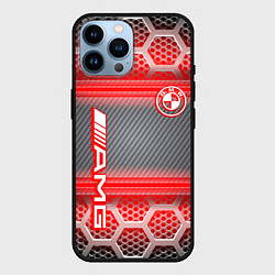 Чехол для iPhone 14 Pro Max BMW текстура мотор, цвет: 3D-черный