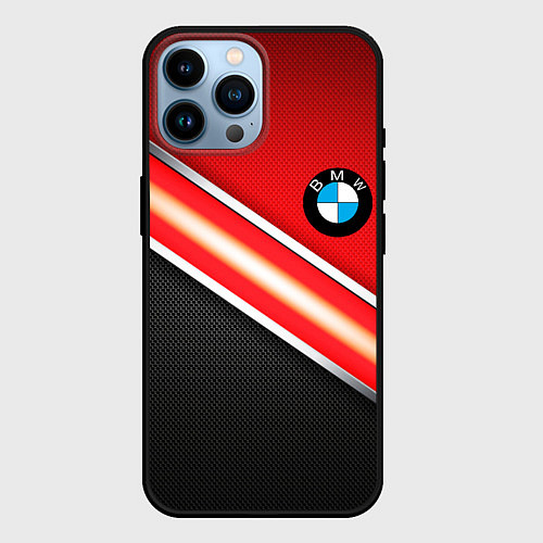 Чехол iPhone 14 Pro Max BMW geometry steel / 3D-Черный – фото 1