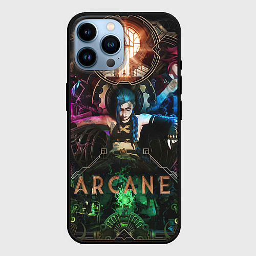 Чехол iPhone 14 Pro Max Джинкс Вай и Силко Аркейн / 3D-Черный – фото 1