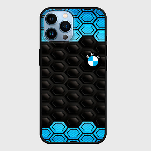 Чехол iPhone 14 Pro Max BMW carbon auto / 3D-Черный – фото 1