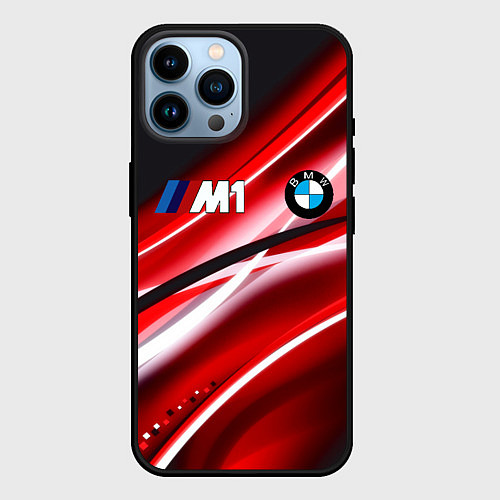 Чехол iPhone 14 Pro Max BMW sport line steel / 3D-Черный – фото 1