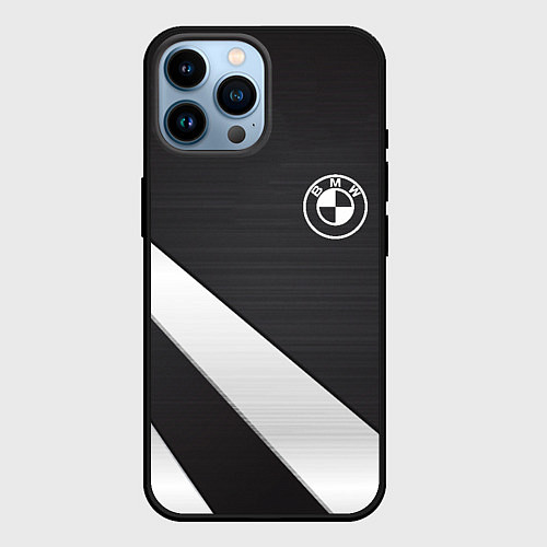 Чехол iPhone 14 Pro Max BMW sport line geometry steel / 3D-Черный – фото 1