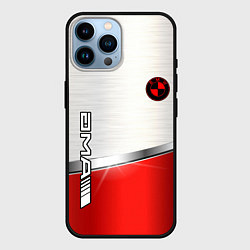 Чехол для iPhone 14 Pro Max BMW metal carbon steel, цвет: 3D-черный
