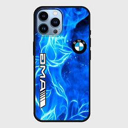 Чехол для iPhone 14 Pro Max BMW flower flame, цвет: 3D-черный